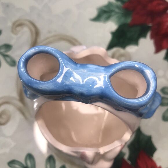 Easter Spring Bunny Rabbit White Ceramic Container Decorative Basket - Picture 3 of 4